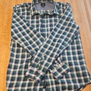 Vans Blue and White Plaid Casual Shirt